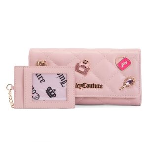🩷🔹️Juicy Couture 🔹️ Blush Gold Only Girl flap Quilted Clutch Wallet